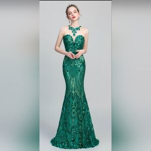 Gem Grace Mermaid Trumpet Foral Dress Sz 2